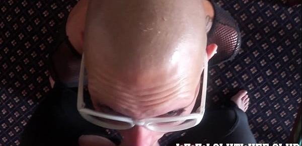  Submissive bald headed slave Vlija enjoys a brutal facefuck